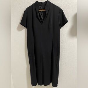 Lafayette 148 New York Black Wool Midi Dress